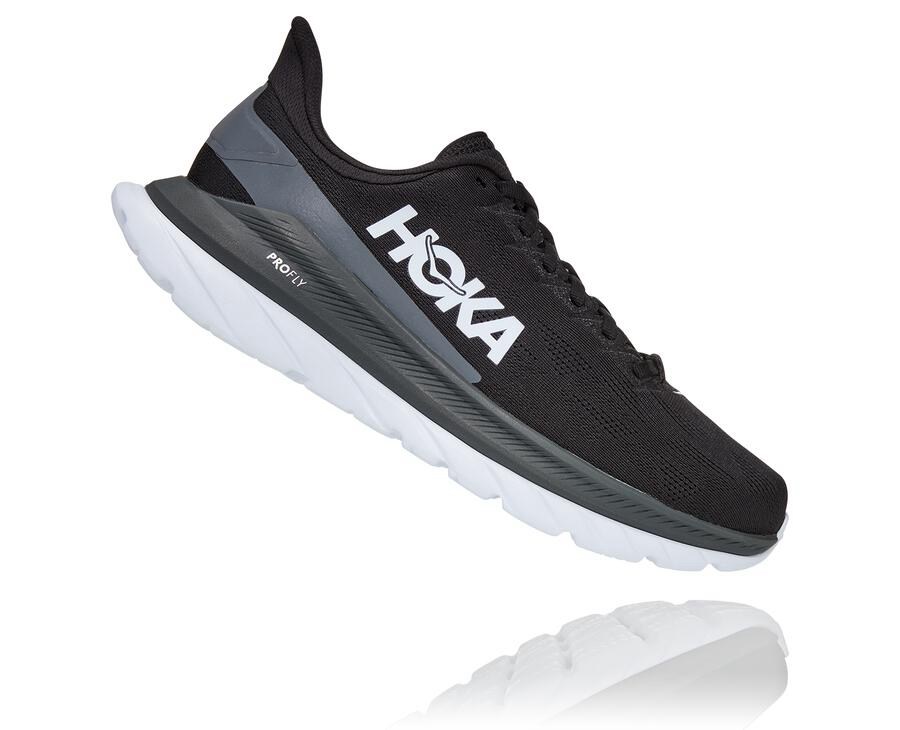 Hoka One One Hardloopschoenen Heren - Mach 4 - Zwart/Wit - TX4871529